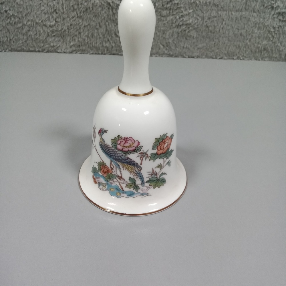 Wedgwood Kutani Crane Bone China Dinner Bell Made in England Gold Gilt Floral
